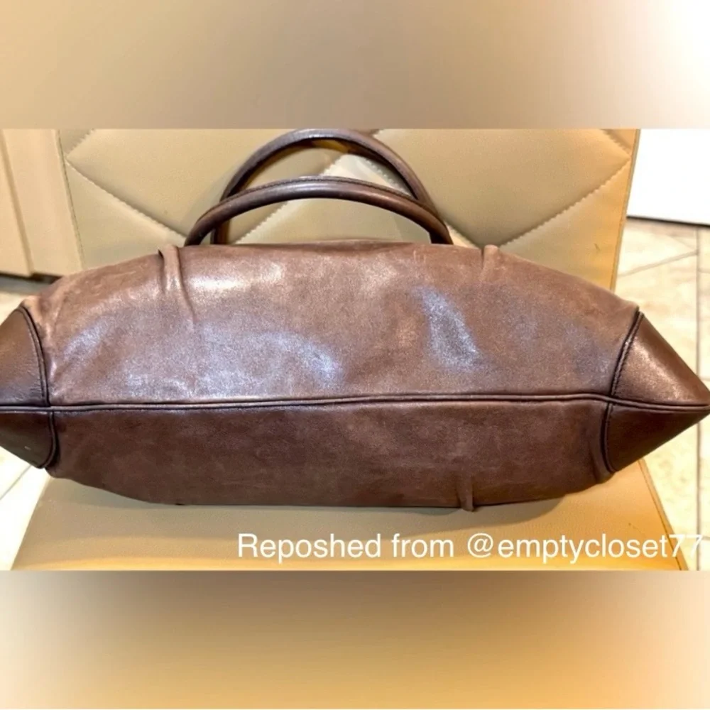 Salvatore Ferragamo Gancini Satchel in Brown Leather - Picture 3 of 16